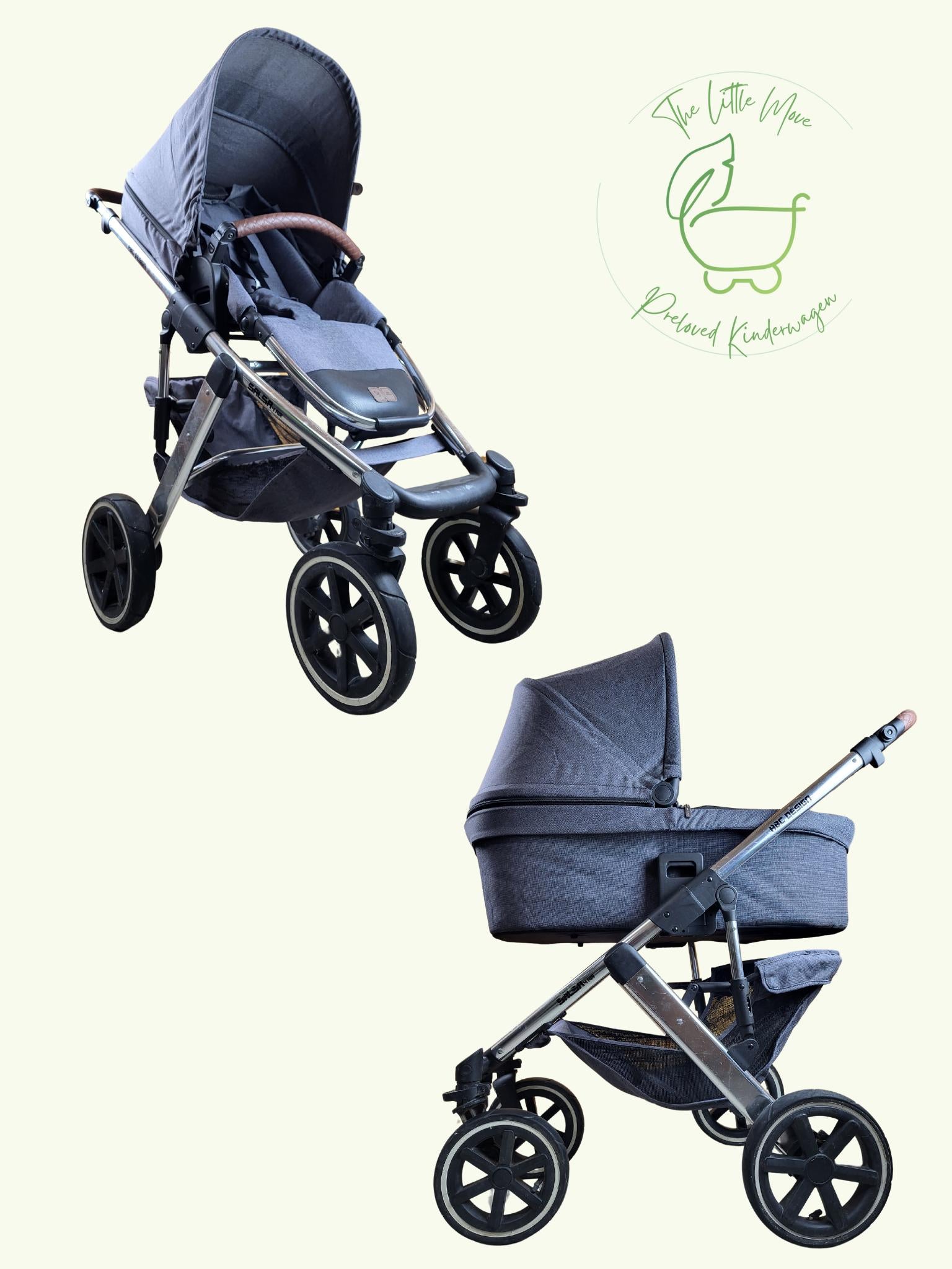 Abc Design - Salsa 4 Air Diamond Edition Kombikinderwagen (sportsitz und Babywanne) - Grau in sehr Gutem Zustand