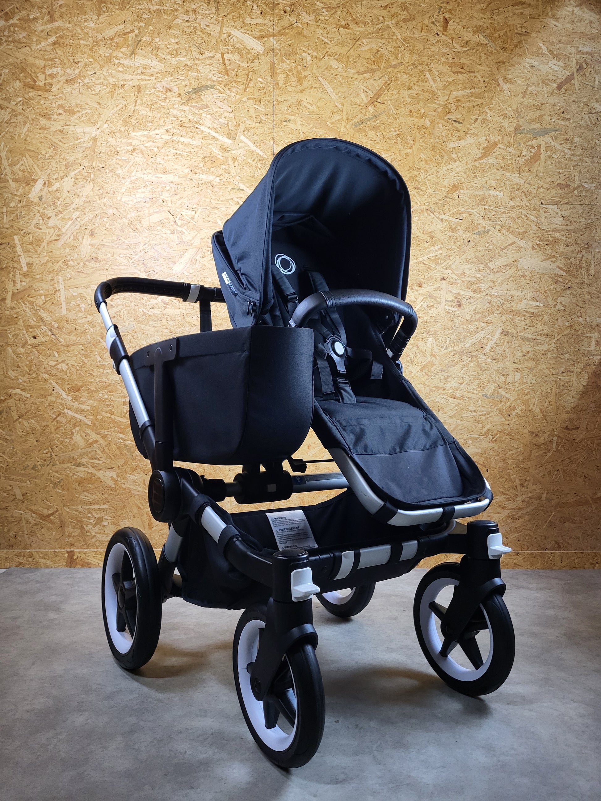 Bugaboo - Donkey 3 Twin Geschwisterwagen (2xsportsitze / 2xbabywanne) Inkl. Seitliche Gepäcktasche - Black in Gutem