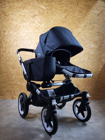 Bugaboo - Donkey 3 Twin Geschwisterwagen (2xsportsitze / 2xbabywanne) Inkl. Seitliche Gepäcktasche - Black in Gutem