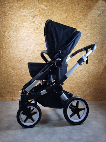 Bugaboo - Donkey 3 Twin Geschwisterwagen (2xsportsitze / 2xbabywanne) Inkl. Seitliche Gepäcktasche - Black in Gutem