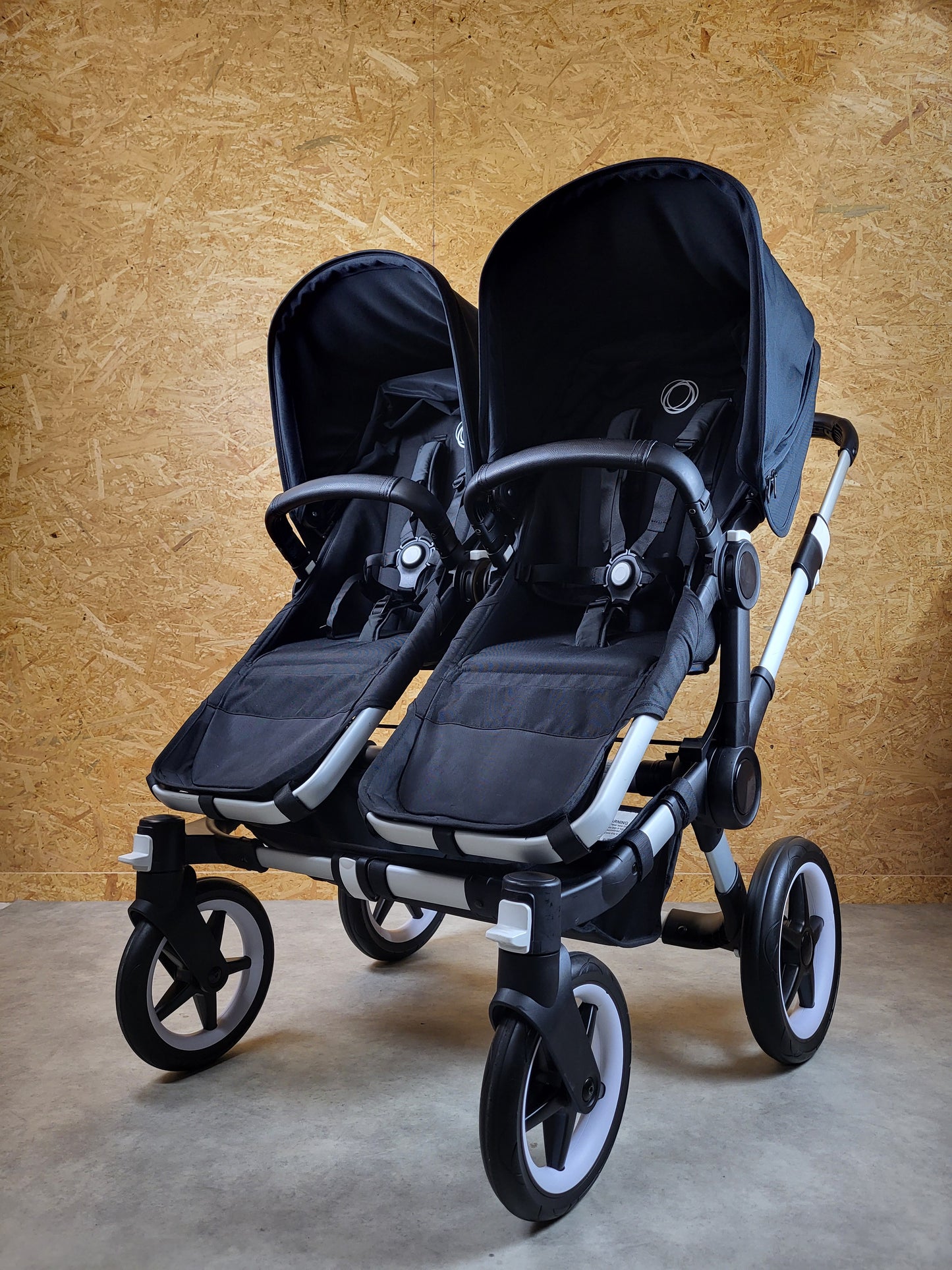 Bugaboo - Donkey 3 Twin Geschwisterwagen (2xsportsitze / 2xbabywanne) Inkl. Seitliche Gepäcktasche - Black in Gutem