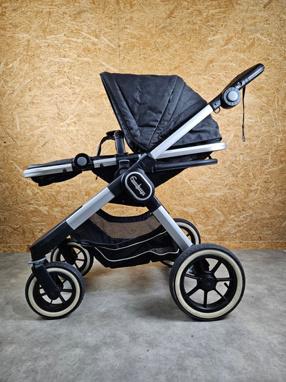 Emmaljunga - Nxt90 Flat Outdoor Buggy Kinderwagen (gestell und Sportsitz) - Schwarz in Gutem Zustand 9