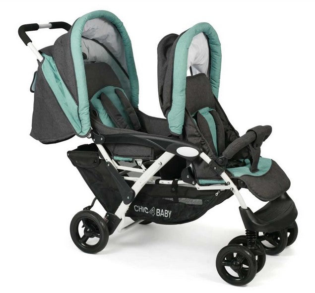 Chic4baby Boomer - Geschwisterwagen Duo - Melange Mint - Neu / Mint Kinderwagen 1