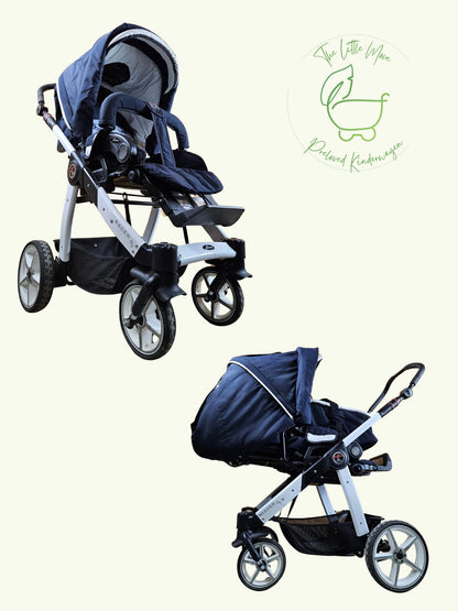 Hartan - Racer Gt Kombikinderwagen (babywanne und Sportsitz) - Blau in Gutem Zustand / Gut Kinderwagen 1