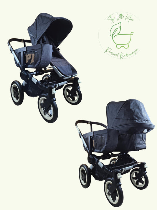 Bugaboo - Donkey 3 Duo (sportsitz und Liegewanne) Schwarz Inkl. Seitliche Gepäcktasche in Gutem Zustand Kinderwagen 1