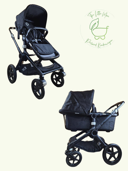 Bugaboo Fox 2 Kombikinderwagen - Sportsitz & Babywanne - Schwarz in sehr Gutem Zustand Kinderwagen 1