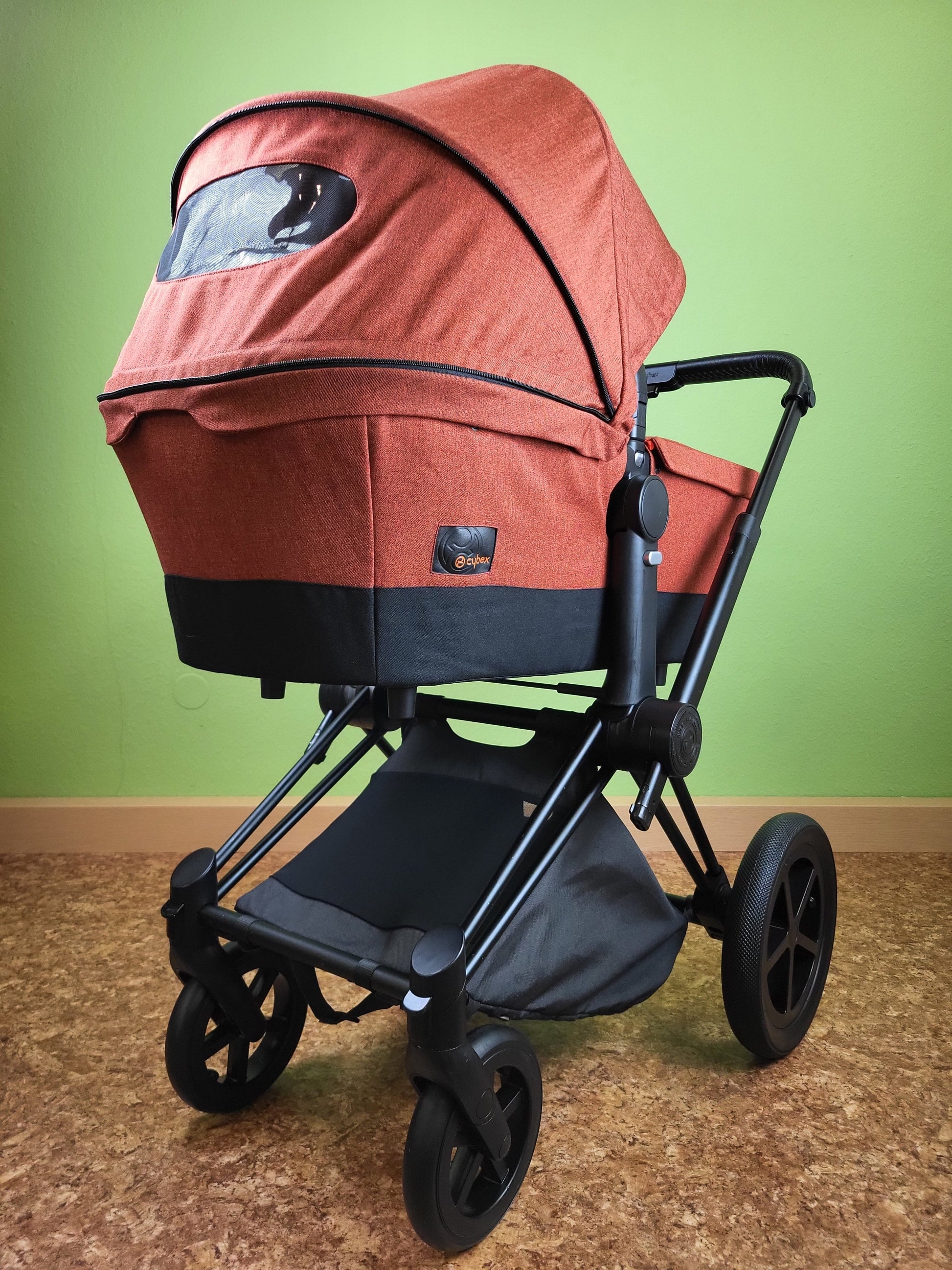 Cybex Priam - Autumn Gold / Schwarz Gestell Kombikinderwagen (liegewanne Und Sportsitz) Orange / Sehr Gut Kinderwagen 6