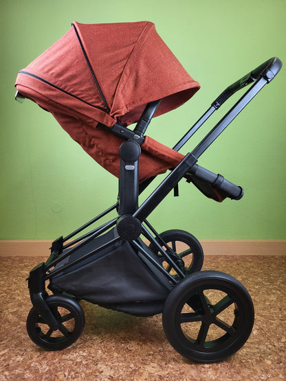 Cybex Priam - Autumn Gold / Schwarz Gestell Kombikinderwagen (liegewanne Und Sportsitz) Orange / Sehr Gut Kinderwagen 14