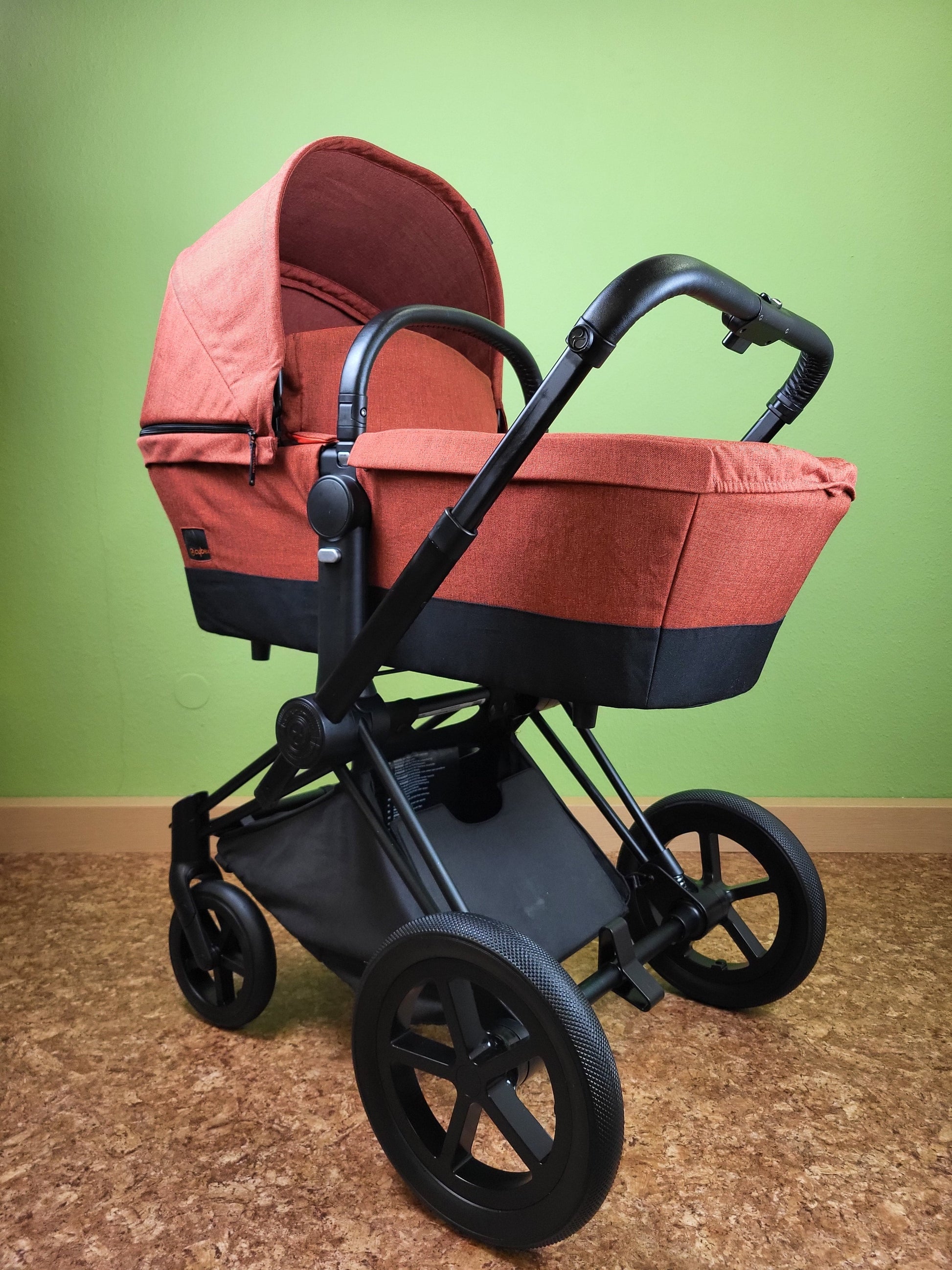 Cybex Priam - Autumn Gold / Schwarz Gestell Kombikinderwagen (liegewanne Und Sportsitz) Orange / Sehr Gut Kinderwagen 3