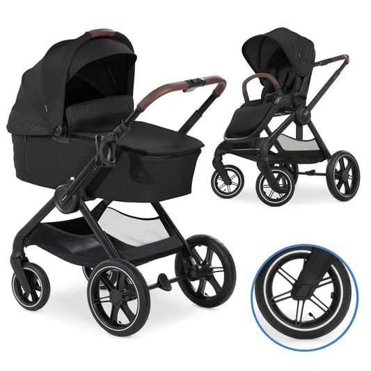 Hauck Kombi-kinderwagen Walk n Care Air Set (mit Luftreifen) Inkl. Babywanne Und Sportsitz - Schwarz - Neu / Schwaz